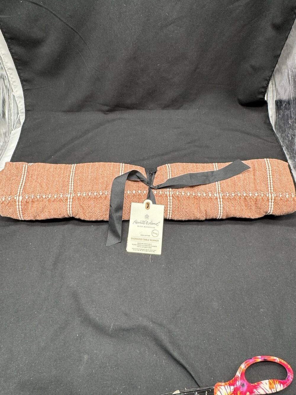 Hearth & Home W/ Magnolia 100% Cotton Oversized Table Runner 20”x90” Dark Orange